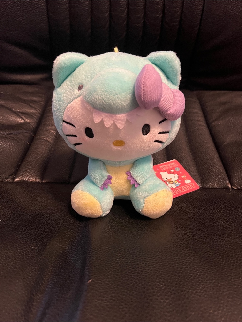 Round 1 Exclusive. Hello Kitty Plush in Aqua Dinosaur Outfit - 6.3 inches